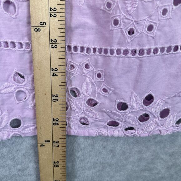 Chico’s Cotton Eyelet Blouse Women’s Size 3 |XL Pullover V-Neck Embroidered Boho - Picture 4 of 10